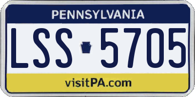 PA license plate LSS5705
