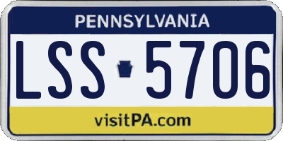 PA license plate LSS5706