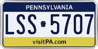 PA license plate LSS5707