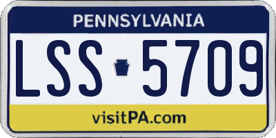 PA license plate LSS5709