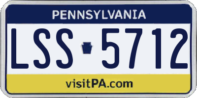 PA license plate LSS5712
