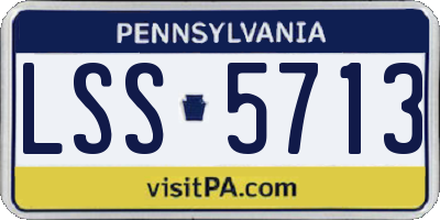 PA license plate LSS5713