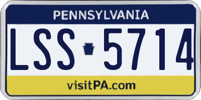 PA license plate LSS5714