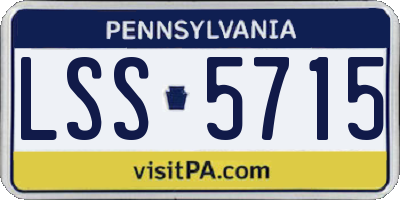 PA license plate LSS5715