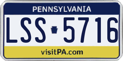 PA license plate LSS5716