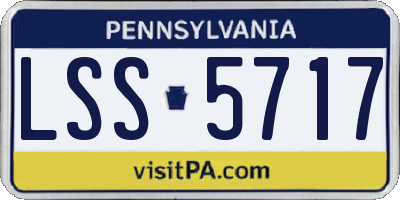 PA license plate LSS5717