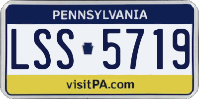 PA license plate LSS5719