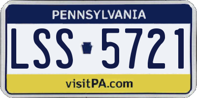 PA license plate LSS5721