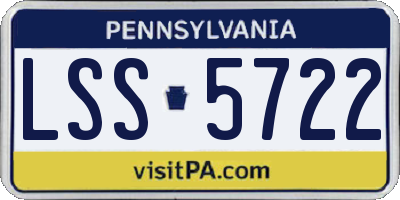 PA license plate LSS5722
