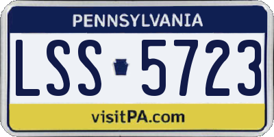 PA license plate LSS5723