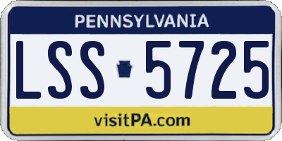 PA license plate LSS5725