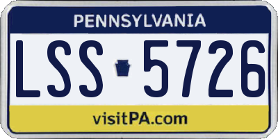 PA license plate LSS5726