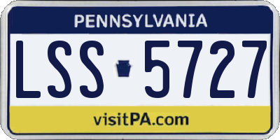 PA license plate LSS5727