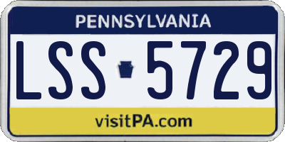 PA license plate LSS5729