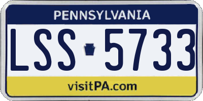PA license plate LSS5733