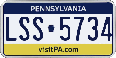 PA license plate LSS5734