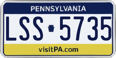 PA license plate LSS5735