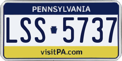 PA license plate LSS5737