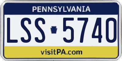 PA license plate LSS5740