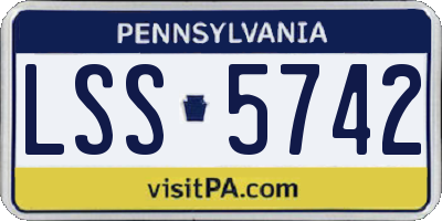 PA license plate LSS5742