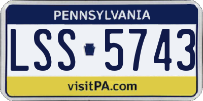 PA license plate LSS5743