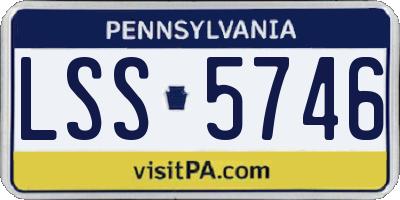 PA license plate LSS5746