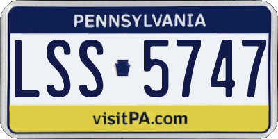 PA license plate LSS5747