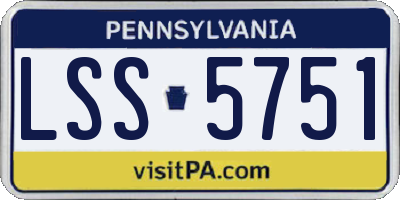 PA license plate LSS5751