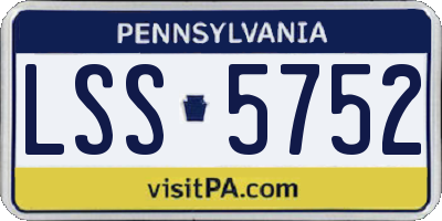 PA license plate LSS5752