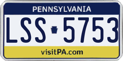 PA license plate LSS5753