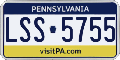 PA license plate LSS5755