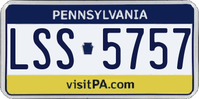 PA license plate LSS5757