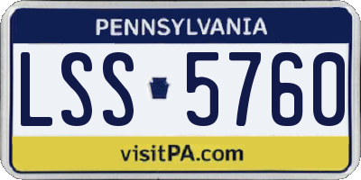 PA license plate LSS5760