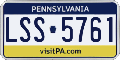 PA license plate LSS5761