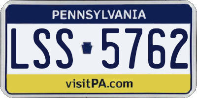 PA license plate LSS5762