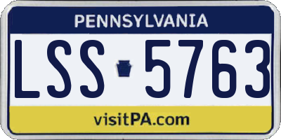 PA license plate LSS5763
