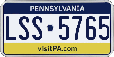 PA license plate LSS5765