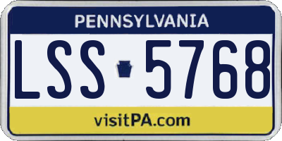 PA license plate LSS5768