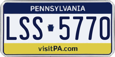 PA license plate LSS5770
