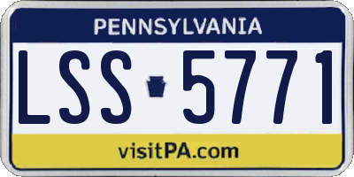 PA license plate LSS5771