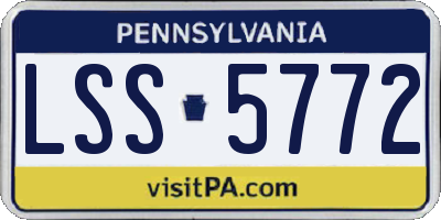 PA license plate LSS5772