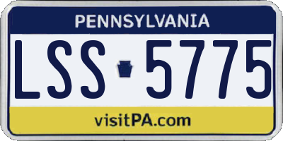 PA license plate LSS5775