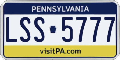 PA license plate LSS5777
