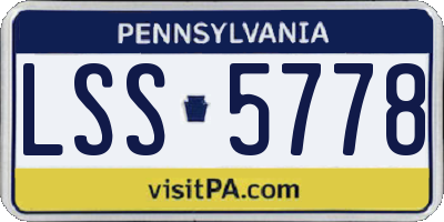 PA license plate LSS5778