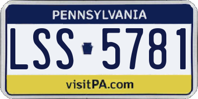 PA license plate LSS5781