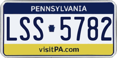 PA license plate LSS5782