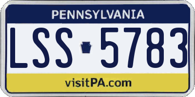 PA license plate LSS5783