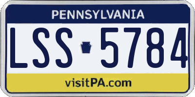 PA license plate LSS5784