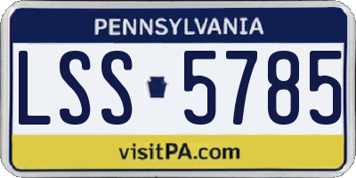 PA license plate LSS5785