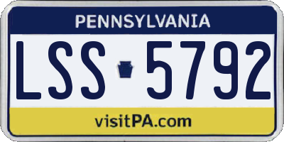 PA license plate LSS5792